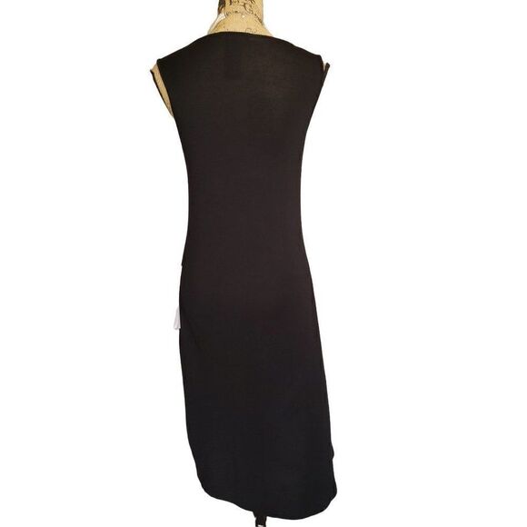 Women's Sleeveless Black and White Asymmetrical Tank Stretch Casual Dress Small - Picture 5 of 7